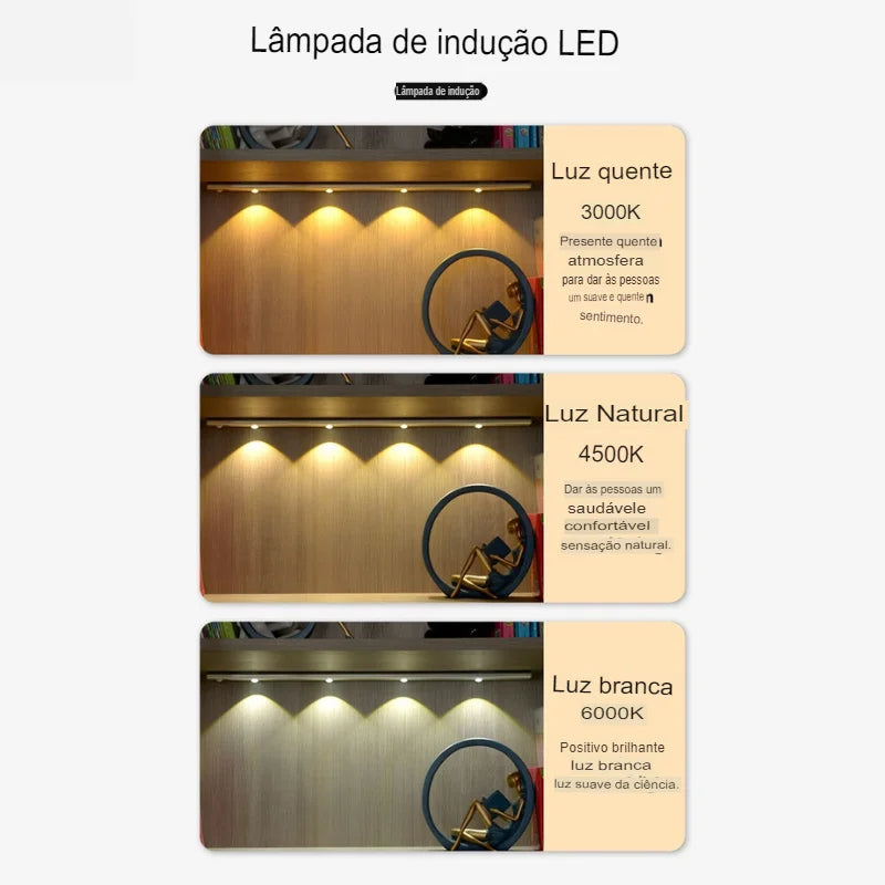 Lâmpada de Led Magnética Com Sensor de Movimento Fácil Instalaçã