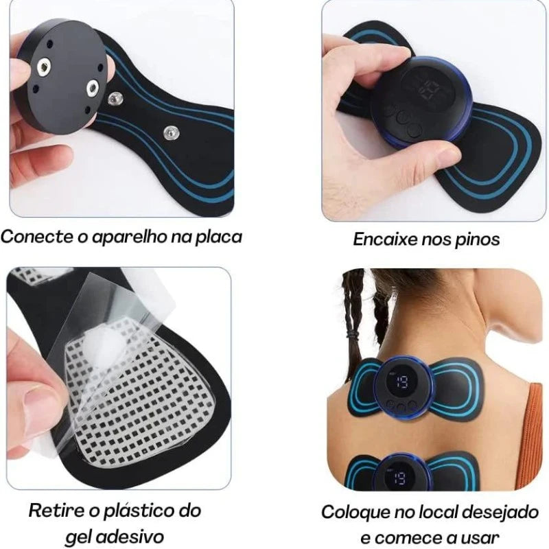 Mini Massageador EMS Estimulador Elétrico