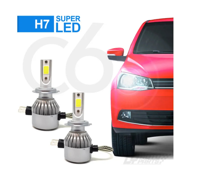 Par Lâmpadas H4/H7H11/H1/HB3/9005Super Led Top 6000K 7200 Lumens C6