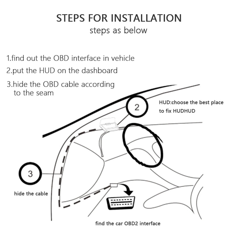 projetor de velocidade obd2 auto on-board computador alarme de quilometragem de combustível acessórios do carro