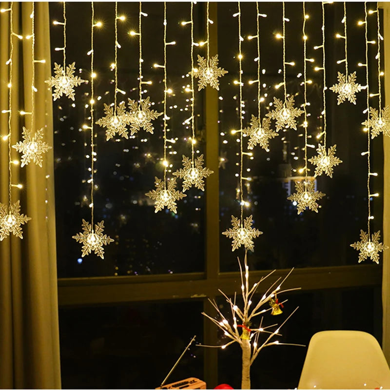 Led decoração natal floco de natal resistente a agua