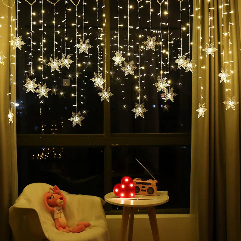 Led decoração natal floco de natal resistente a agua