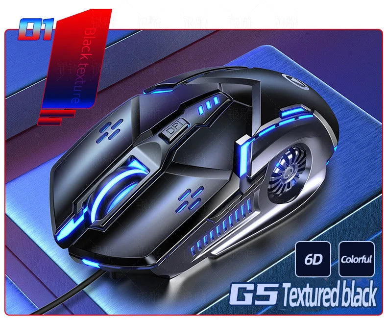 Mouse com fio com seis teclas Luminous Game E-Sports Machinery