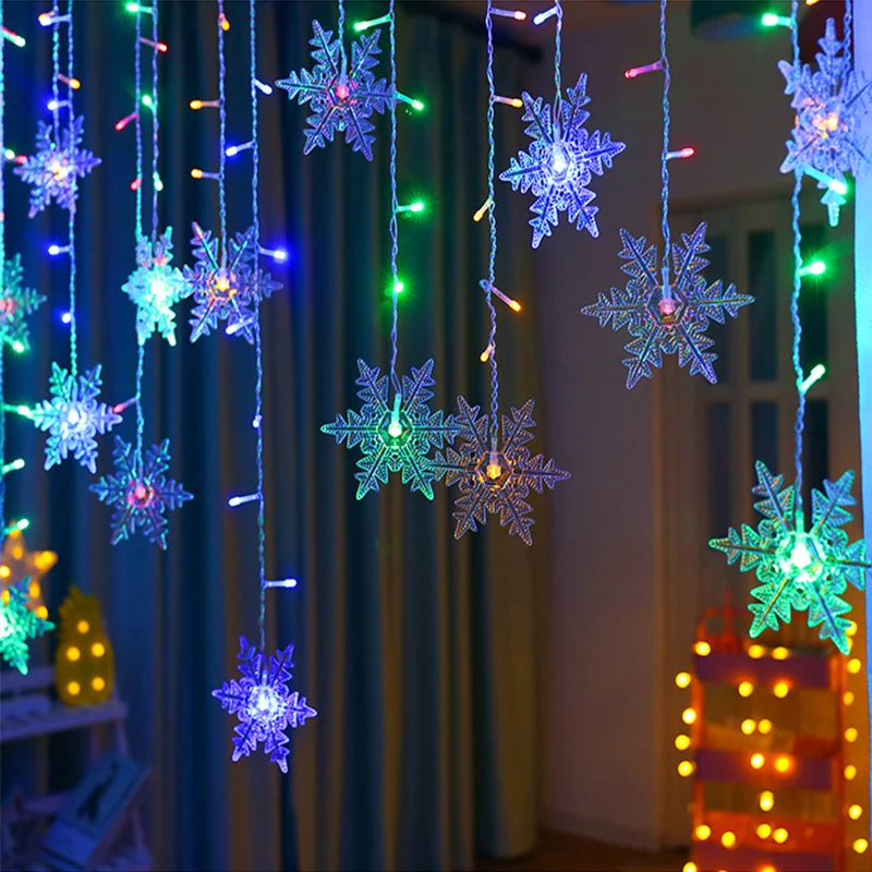 Led decoração natal floco de natal resistente a agua