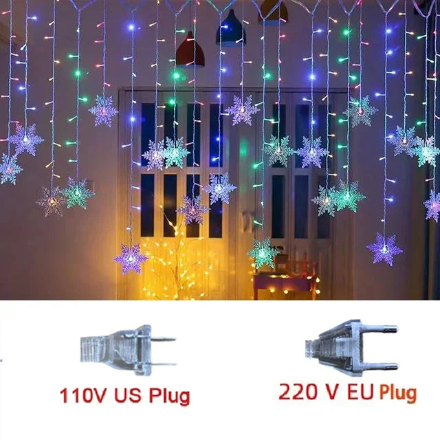 Led decoração natal floco de natal resistente a agua