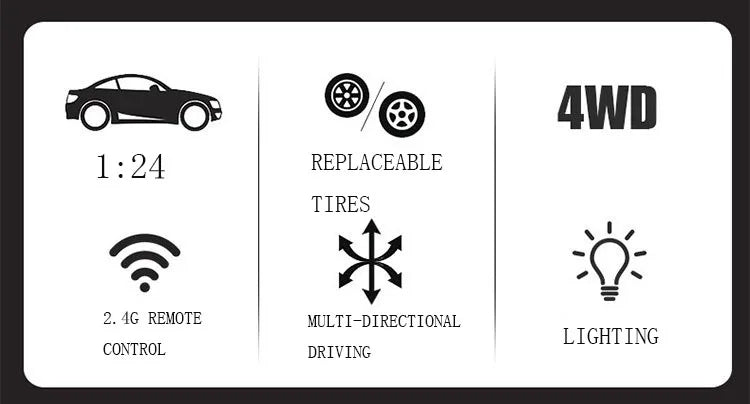 Carrinho de controle remoto drift RC 4WD
