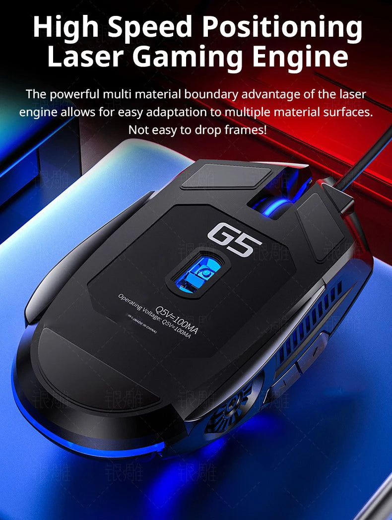 Mouse com fio com seis teclas Luminous Game E-Sports Machinery