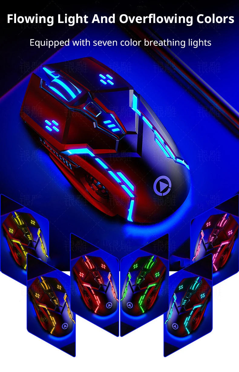 Mouse com fio com seis teclas Luminous Game E-Sports Machinery