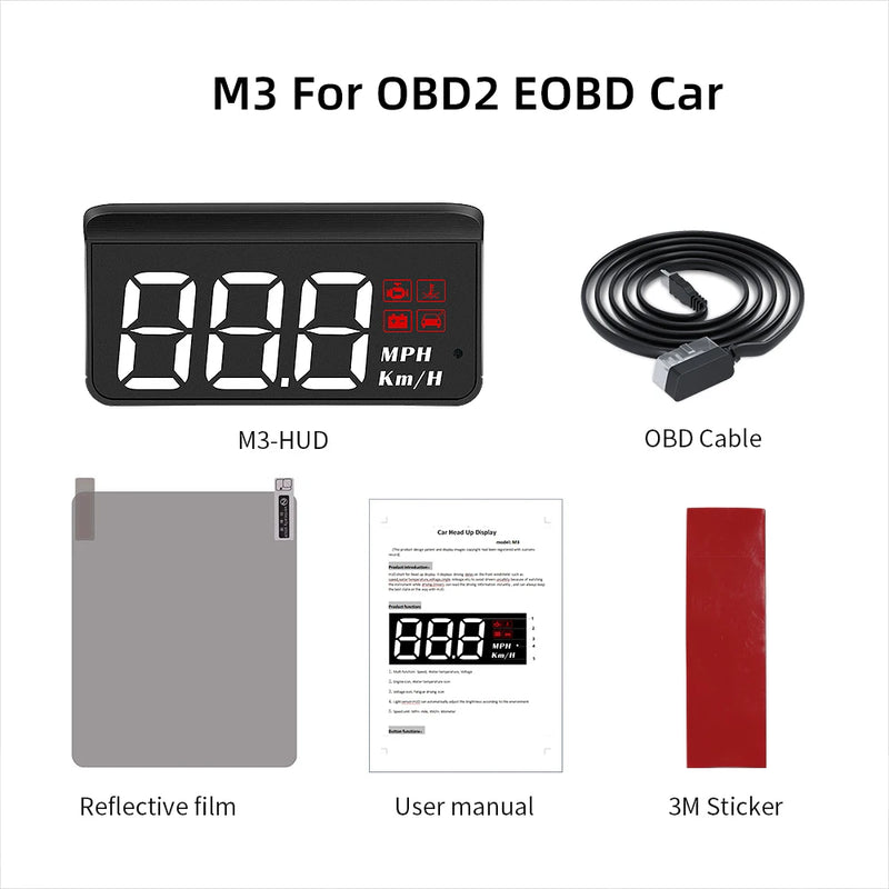 projetor de velocidade obd2 auto on-board computador alarme de quilometragem de combustível acessórios do carro