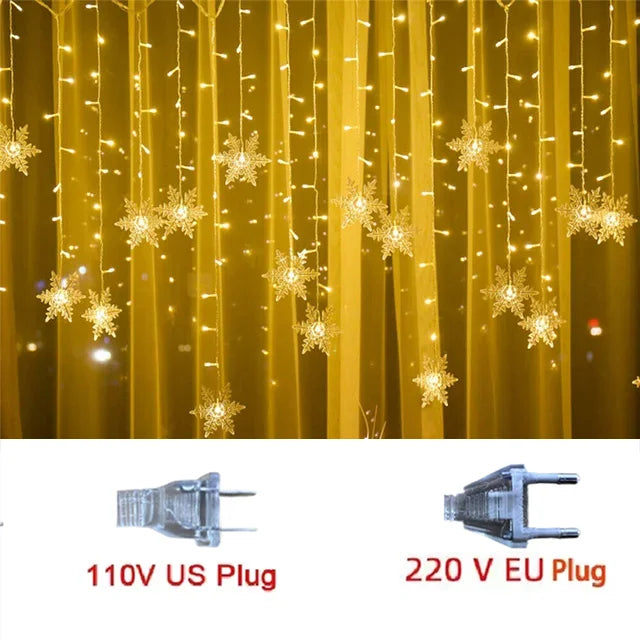 Led decoração natal floco de natal resistente a agua