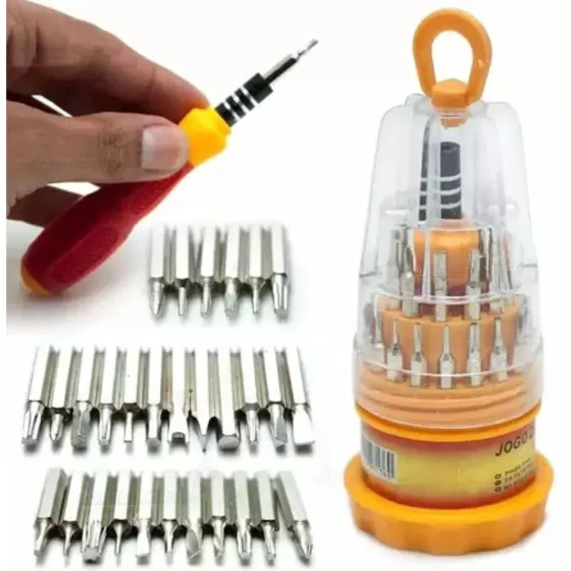 Kit Jogo Ferramenta 31 Peças Chaves Alen Torx Fenda Philips