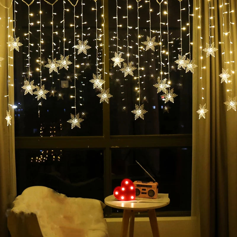 Led decoração natal floco de natal resistente a agua