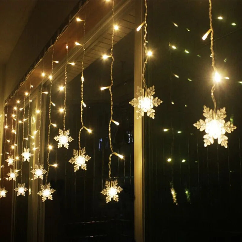 Led decoração natal floco de natal resistente a agua