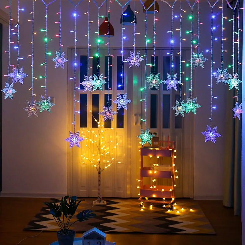 Led decoração natal floco de natal resistente a agua